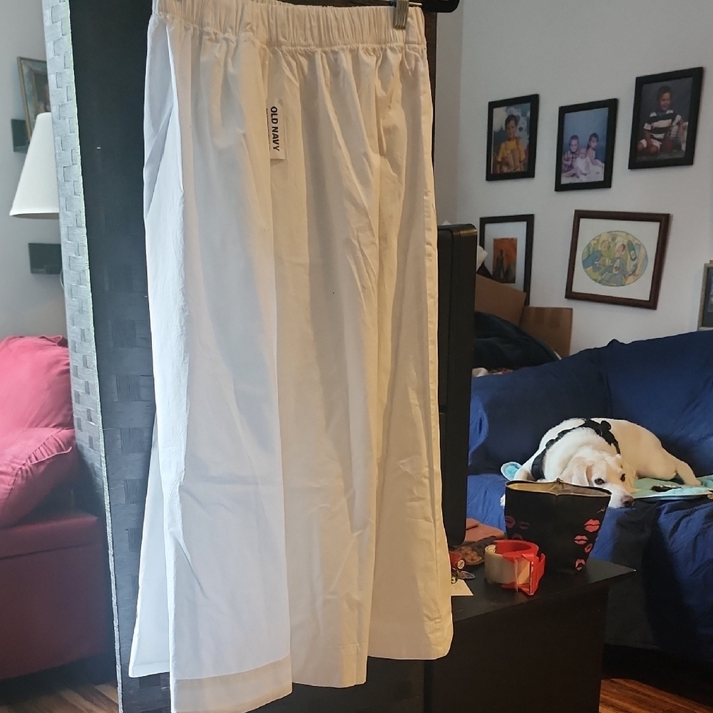 Old Navy White Cotton Midi Skirt Xs NWT